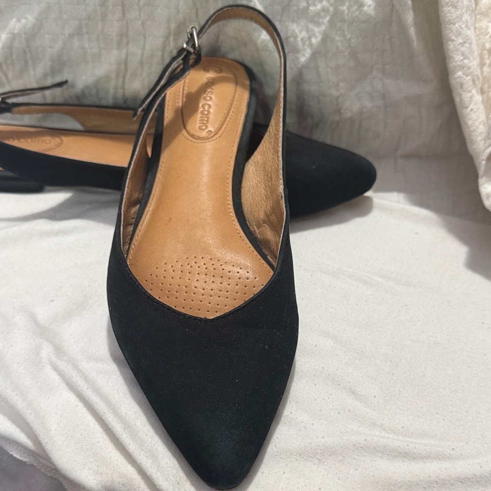 Corso Como Black Pointed-Toe Slingback Flats